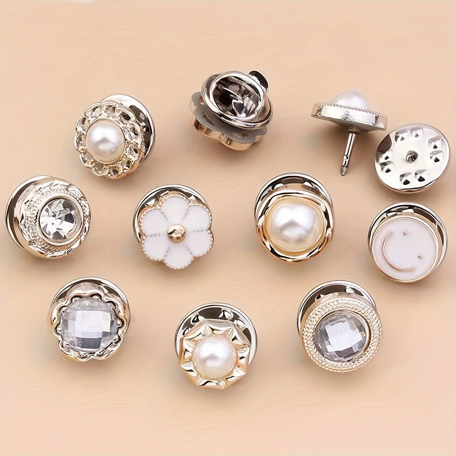 50 Sets Boxed Pearl Buttons No Sew Instant Cover Up Buttons Dress Neckline  Pin Clothes Fixed Buckle Women Fashion Removable And Reusable Seam Free  Buckle, Shop The Latest Trends