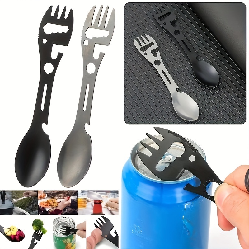 2 Pack Can Opener Bottle Opener Spoon 3 in 1 P51 P38 Camping Survival Kit