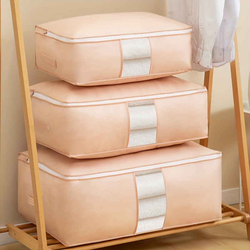 2 Foldable Storage Bag Clothes Blanket Quilt Closet Organizer Box Zipper