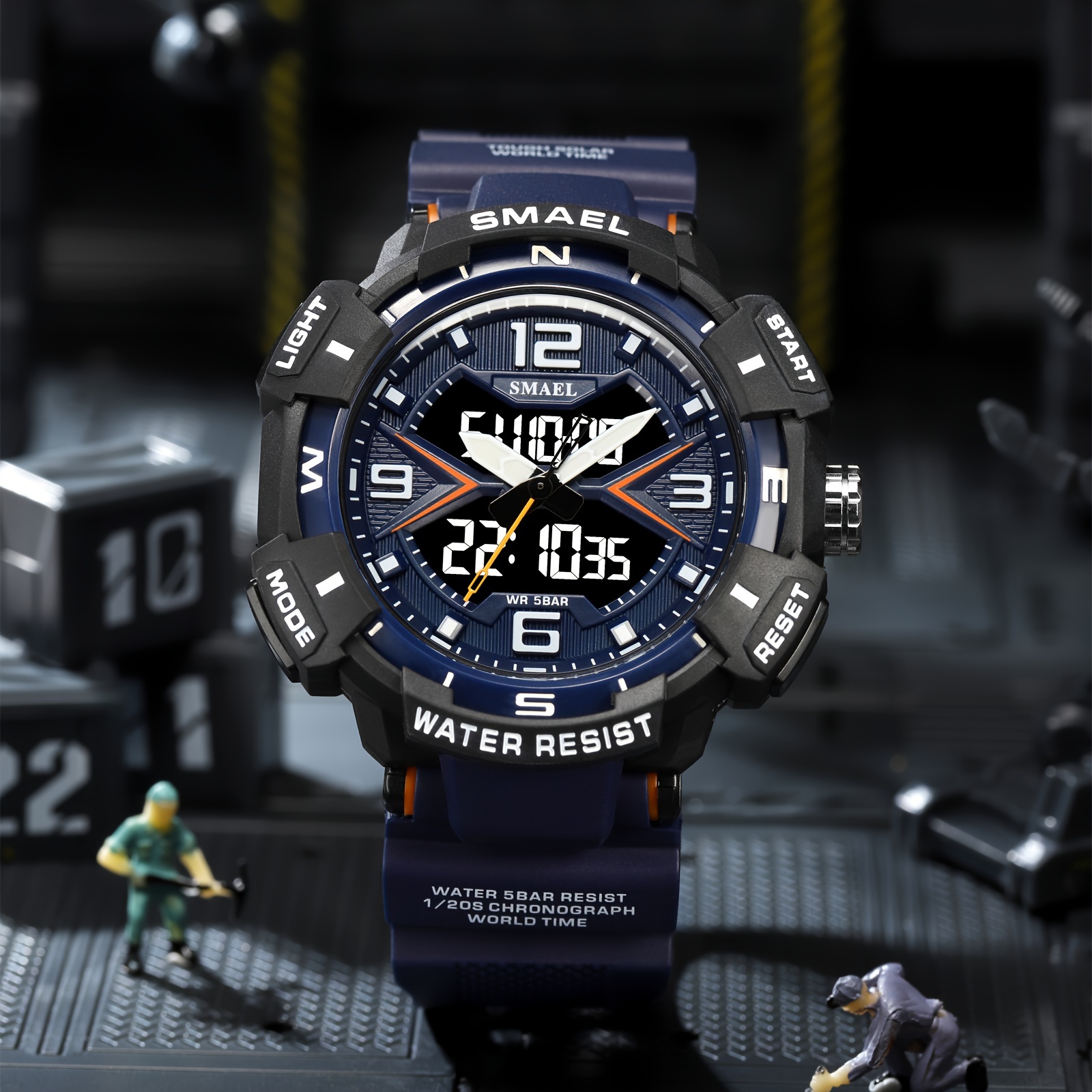 Smael Reloj Digital Doble Pantalla Hombre, Reloj Militar Impermeable  Deportivo Hombre, Cronómetro Informal Led, Alarma, Reloj Cuarzo Militar  Táctico, Servicio Cliente 24/7