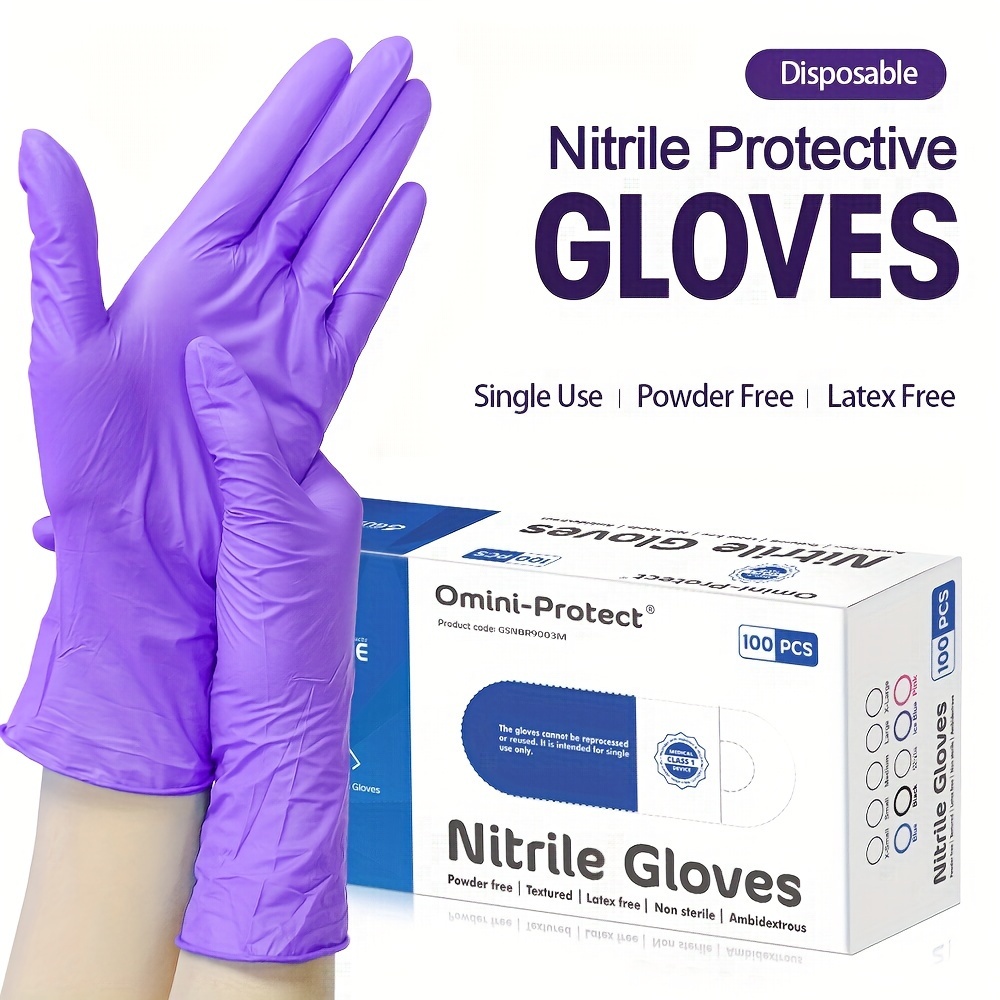 100 gants jetables en Nitrile (sans Latex), pour cuisine, non poudrés