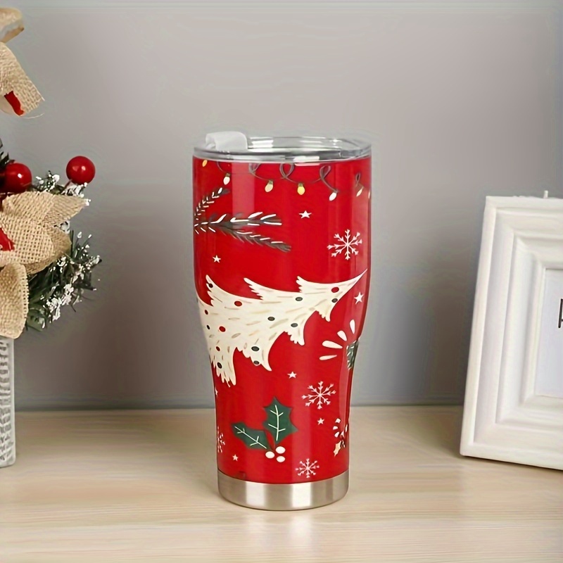 Christmas Stainless Steel Skinny Tumbler Mug Double Insulated Water Cup  Vacuum Slim Travel Tumbler For Xmas Gift With Lids - Temu