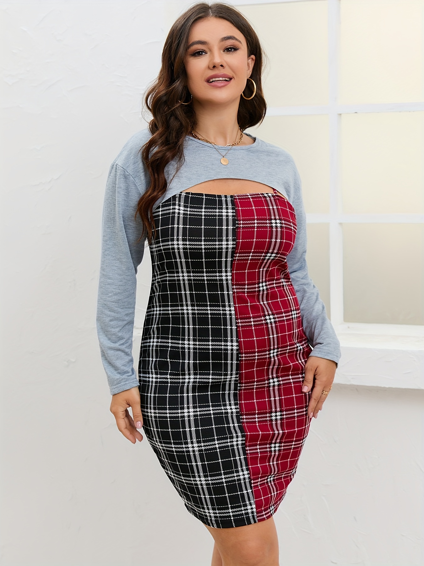 Plus Size Casual Outfits Set Women's Plus Number Print Long - Temu