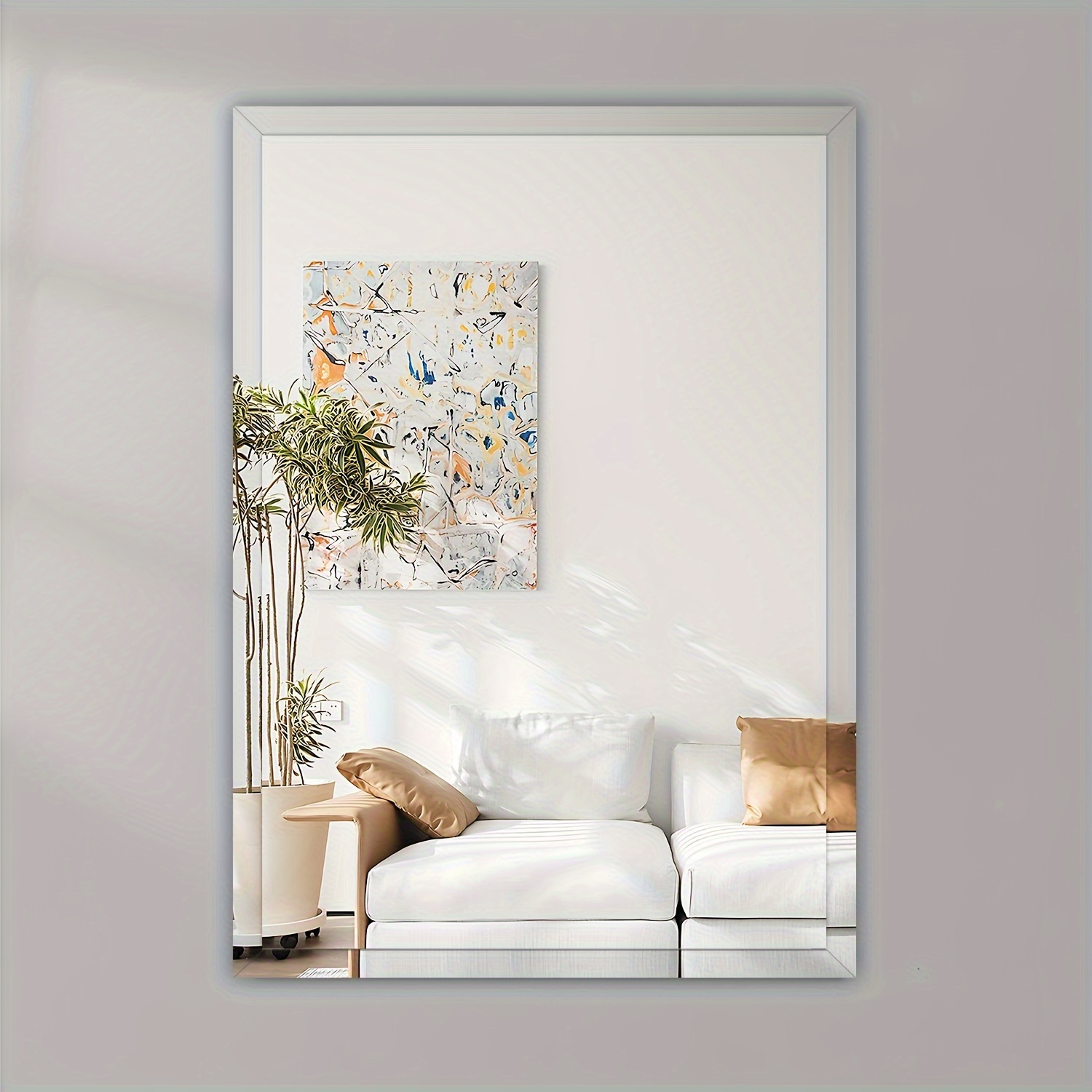 1 Stück Rahmenlose Rechteckige Spiegel Mit Abschrägung, Wandspiegel 29,97  Cm × 41,91 Cm, Moderner Badezimmer-Wandspiegel, Leichtes Poliertes Glas