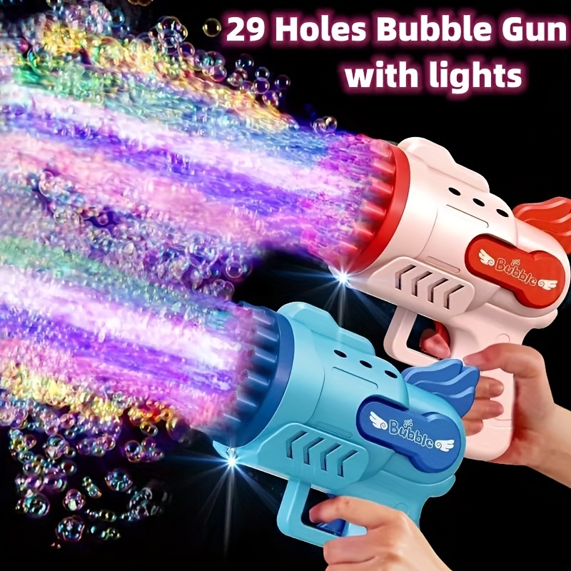 Bubble Machine 69 Holes LED Bubble Gun Toys Children's Rechargeable Version