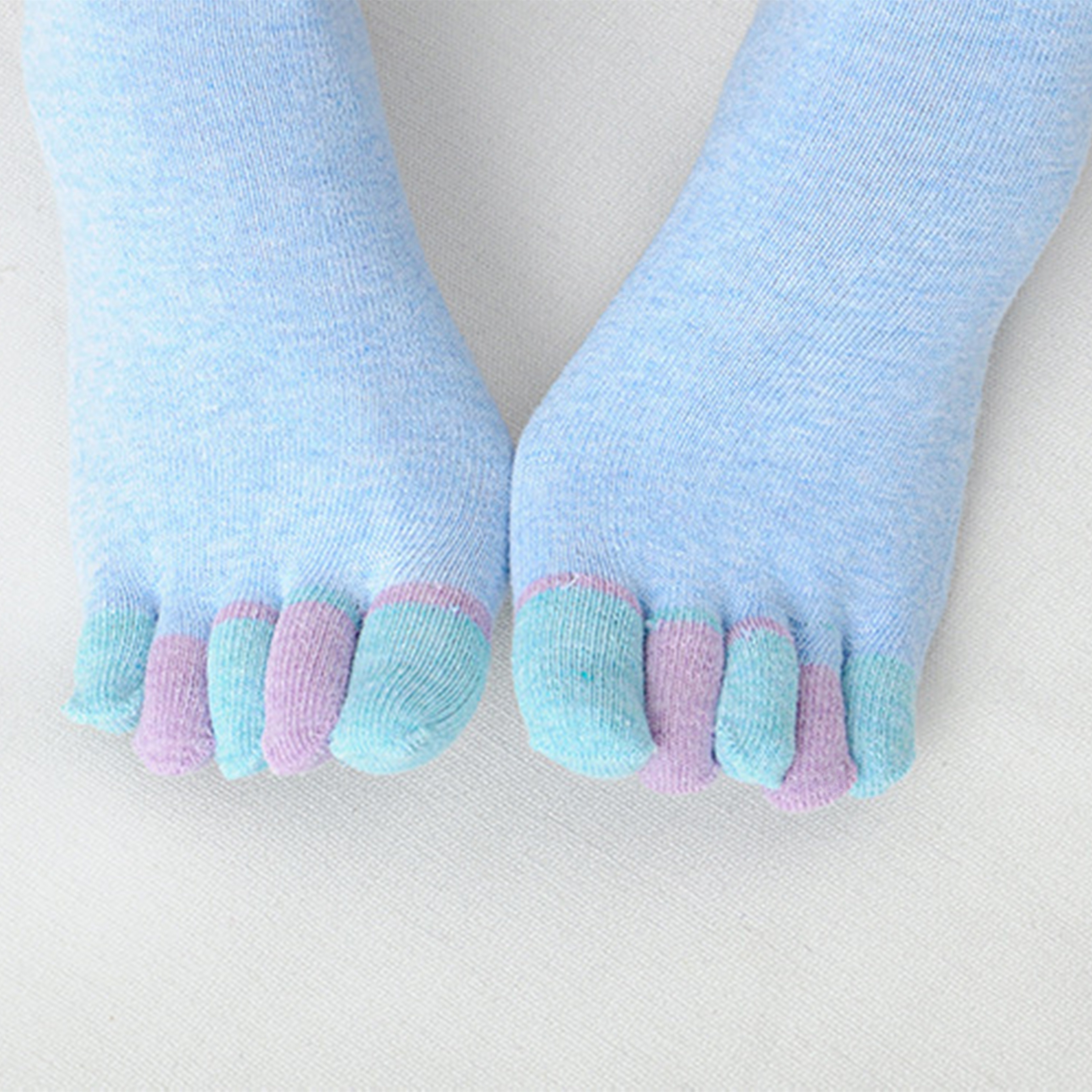 VWELL Cotton Toe Socks Five Finger Socks No Show Crew Athletic Running  Socks 4 Pairs,Size 7-11