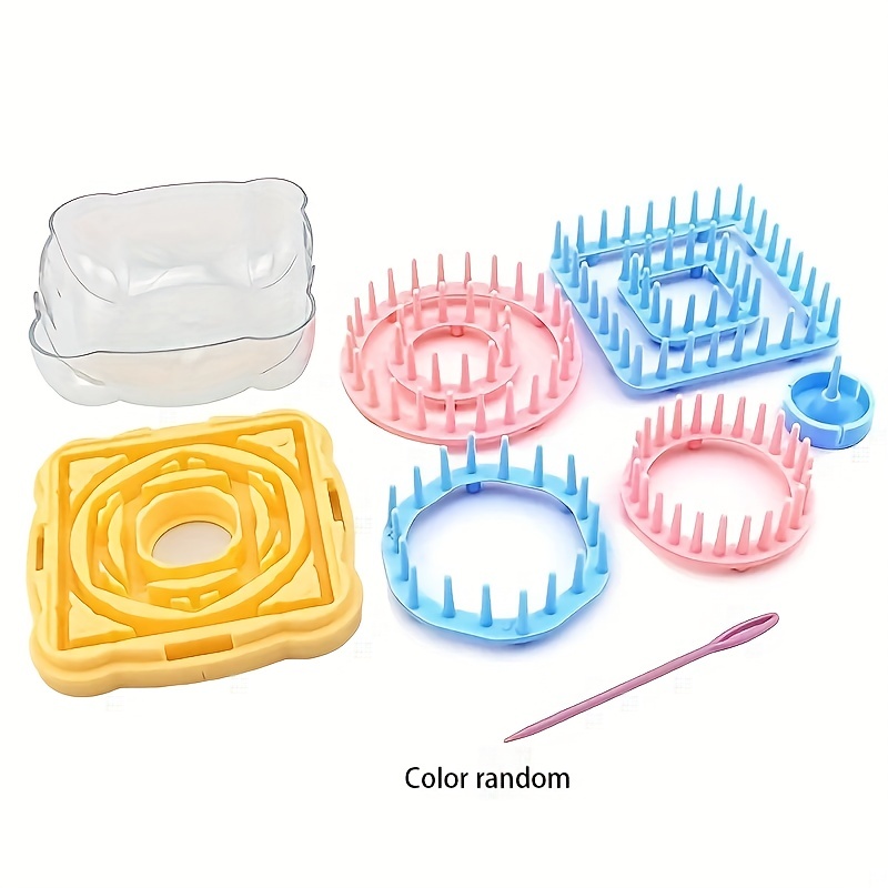 Manual Flower Knitting Machine Diy Wool Knit Tool Square Set - Temu