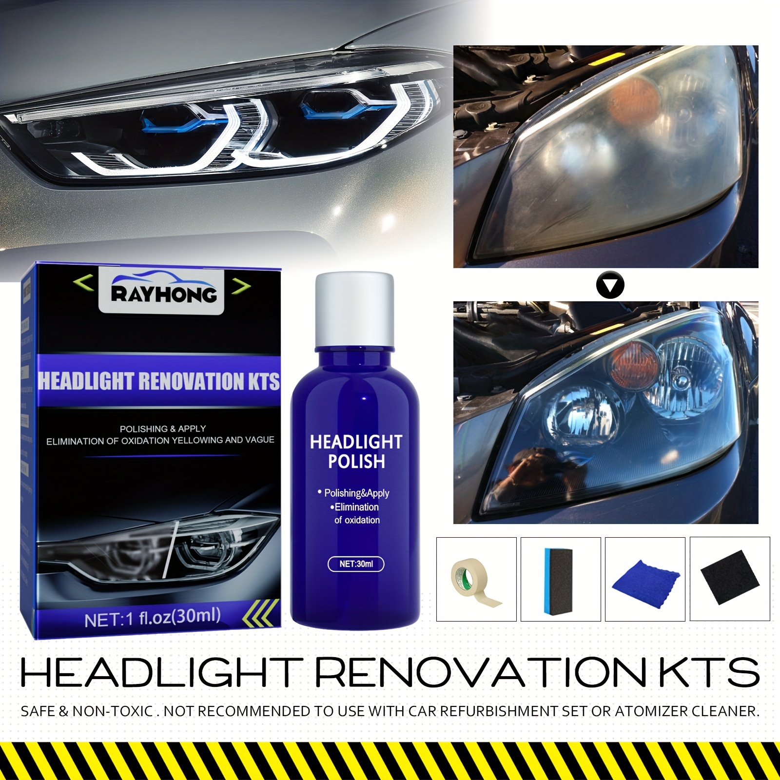 Car Headlight Tail Light Restoration Kit Get Crystal Clear - Temu