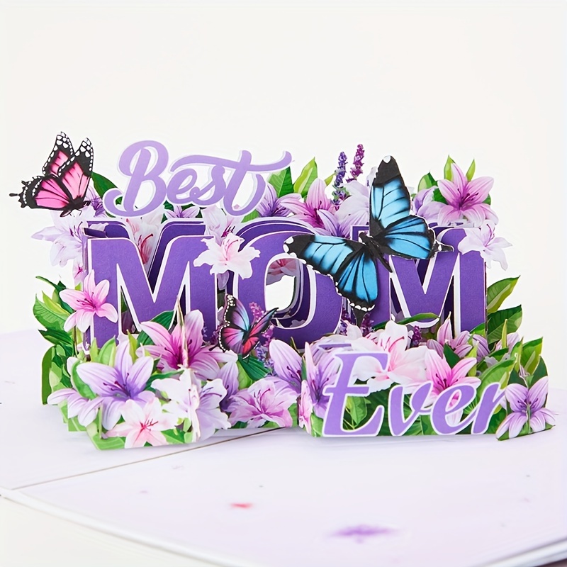 

Show Your Mom How Much You Appreciate Her With This 3d Purple Lily Pop Up Card - Perfect For Thanksgiving, Mother's Day, And Birthdays!