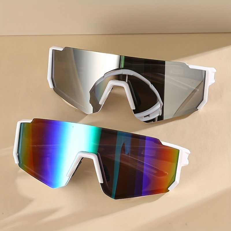 

2pcs Sports One-piece For Women Men Wrap Around Shield Sun Shades For Cycling Fishing Fashion Glasses