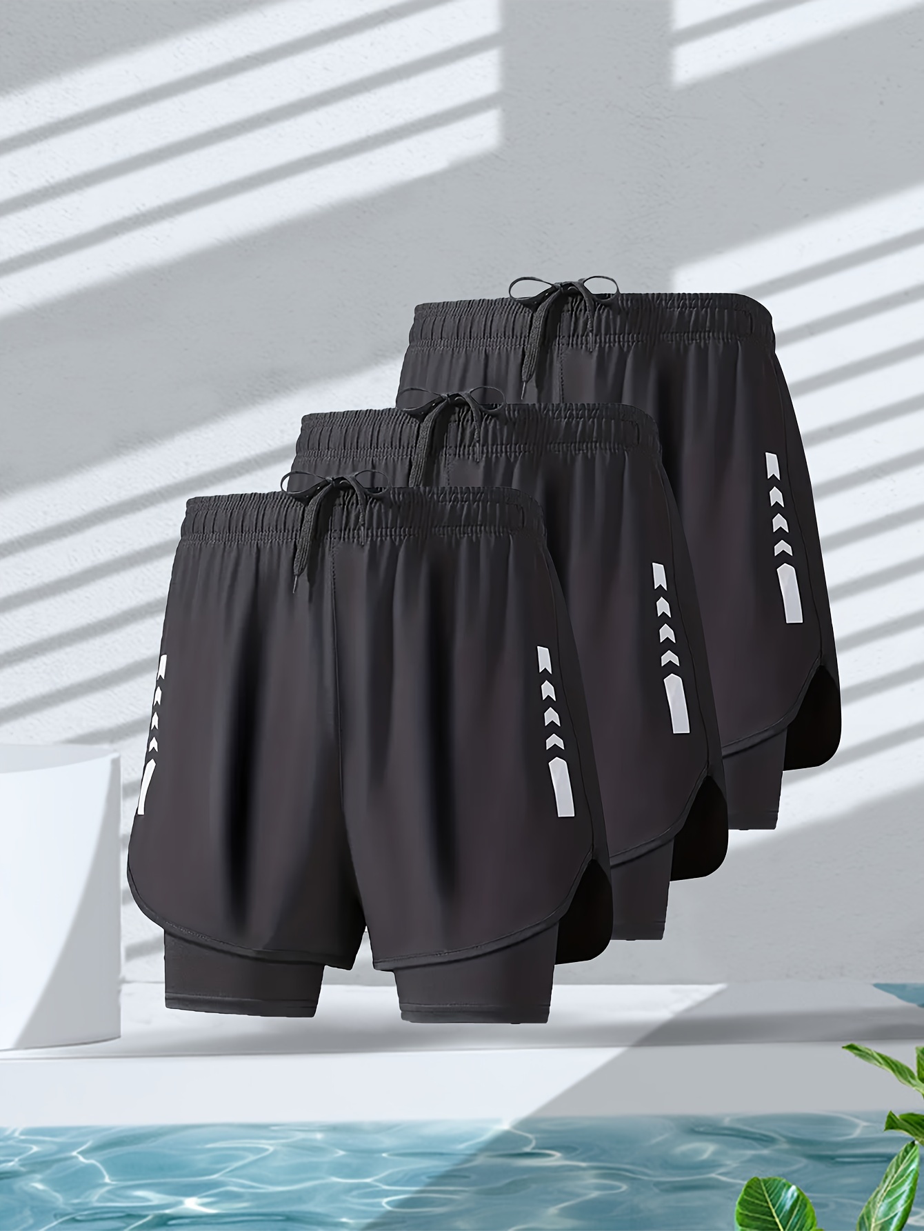 Pantalones cortos deportivos para hombre, Shorts ajustados de secado rápido  para culturismo, entrenamiento de Fitness, Joggers