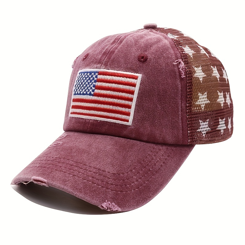 American Flag Mesh Hats For Men - Temu