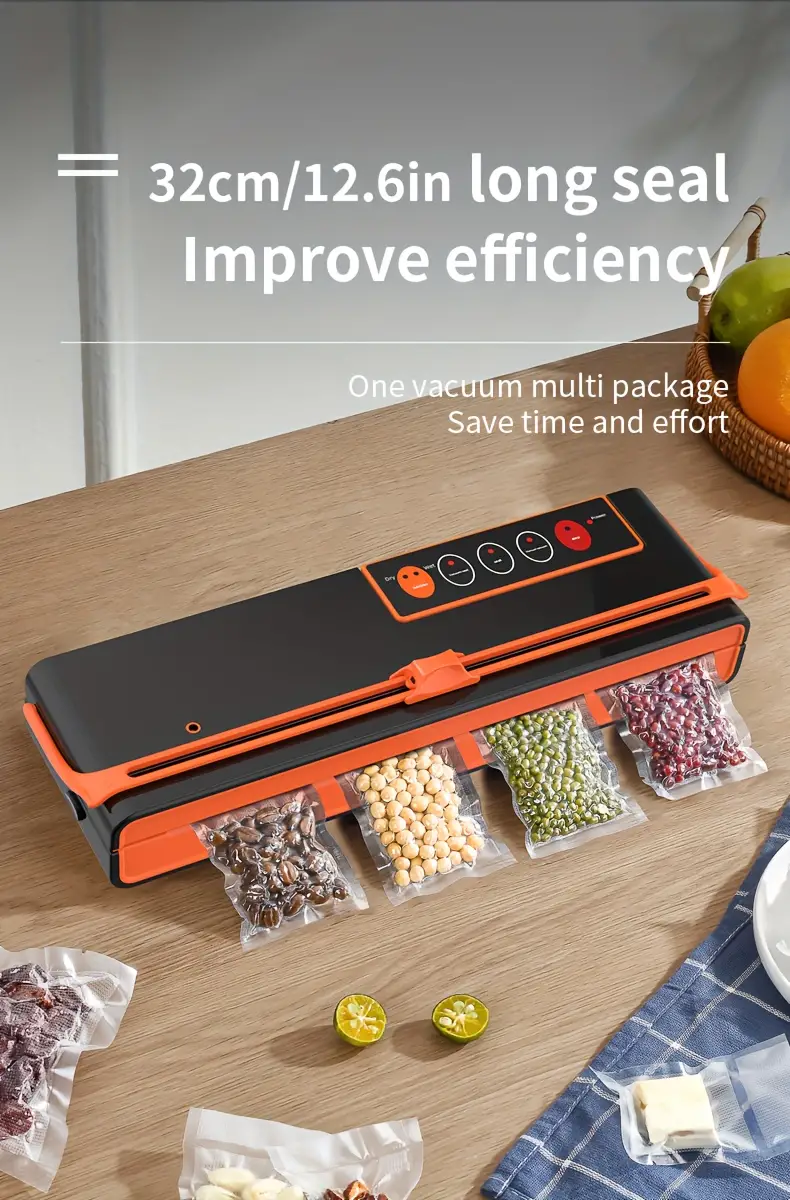 1set vacuum sealer machine automatic food sealer with cutter dry moist modes maximum sealing width 12 6 inch with removable adjustable bag holder powerful suction air sealing system with 10 sealing bags air suction hose details 6