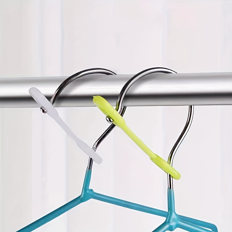Wind Proof Hanger Hook, Anti Slip Clothes Hangers from Drying Rack, Clear  Plastic Hook for 1 inch Diameter Rod, Clothes Drying Rack Organizer 20 PCS