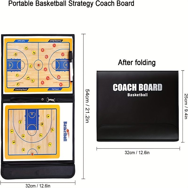 Tabla táctica de entrenamiento de baloncesto, portapapeles magnético  portátil de baloncesto para entrenador de baloncesto pizarra de borrado en  seco 