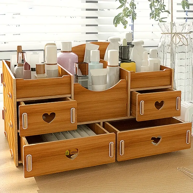 Wooden Cosmetic Organizer Storage Box