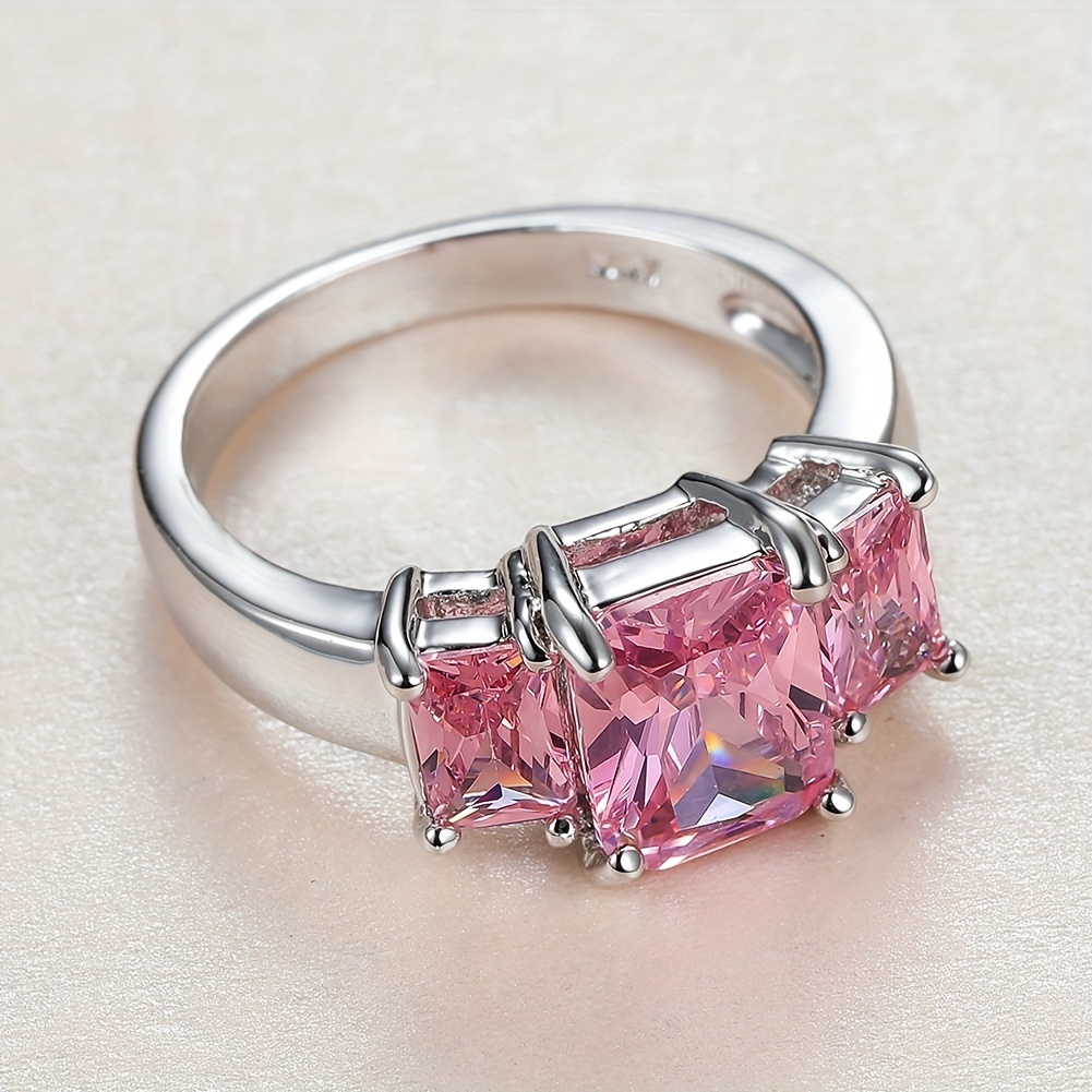 Anillo De Compromiso De Circón De Cristal Para Mujer Joyería Femenina Lujo  Boda