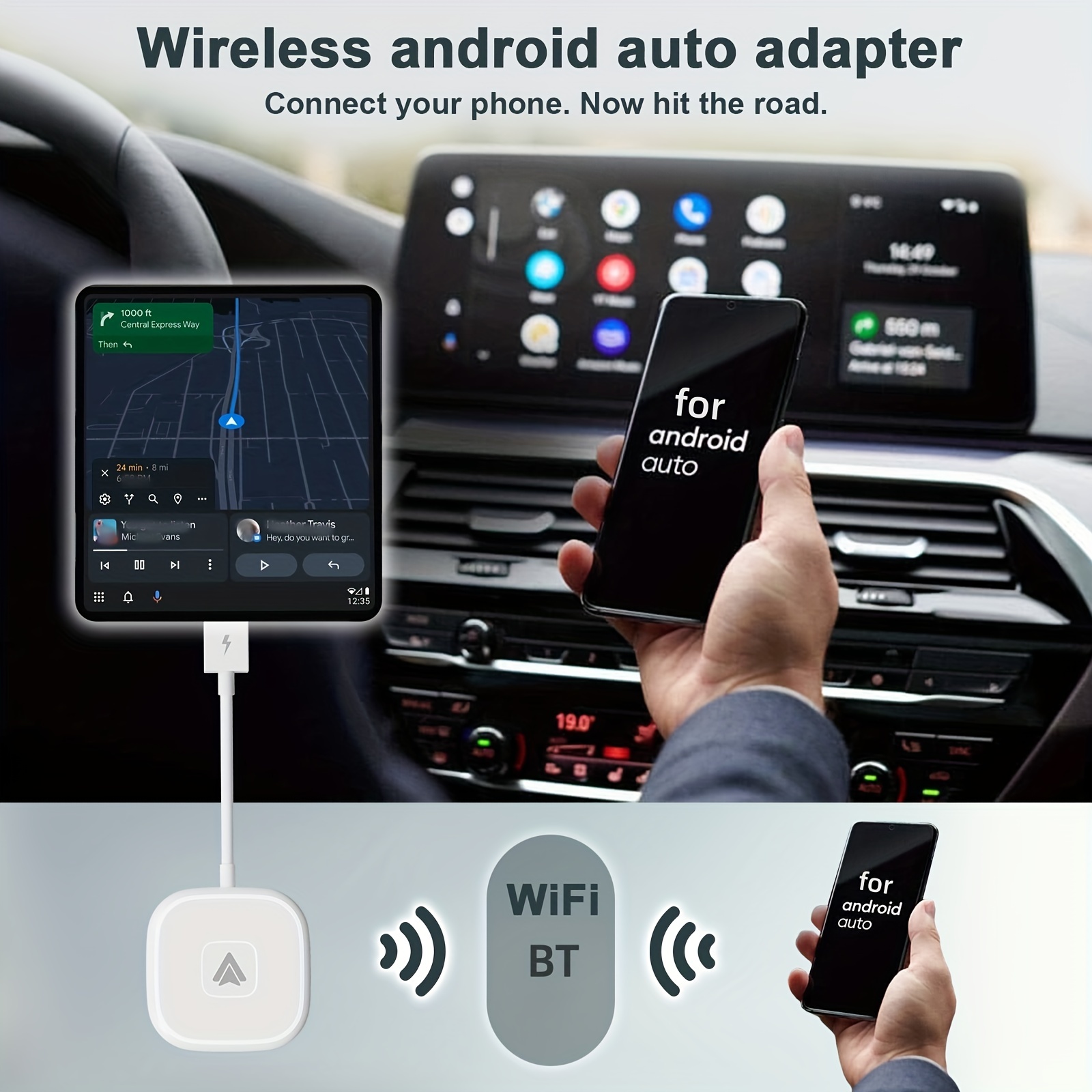 Wifi Ai Box Wireless Android Auto Adapter Carplay Dongle - Temu
