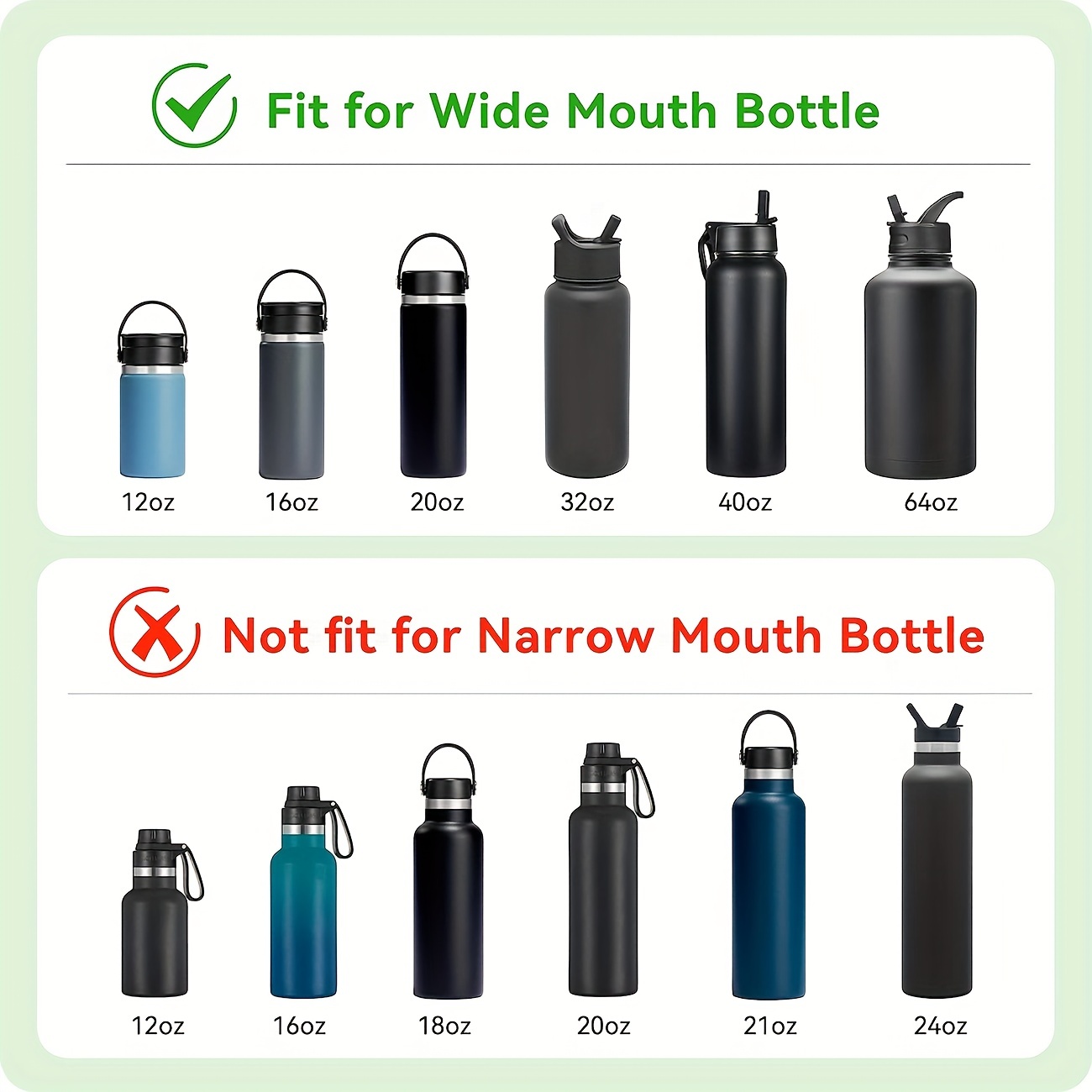 Bottle Lids, Replacement Lids for Wide-Mouthed Water Bottles