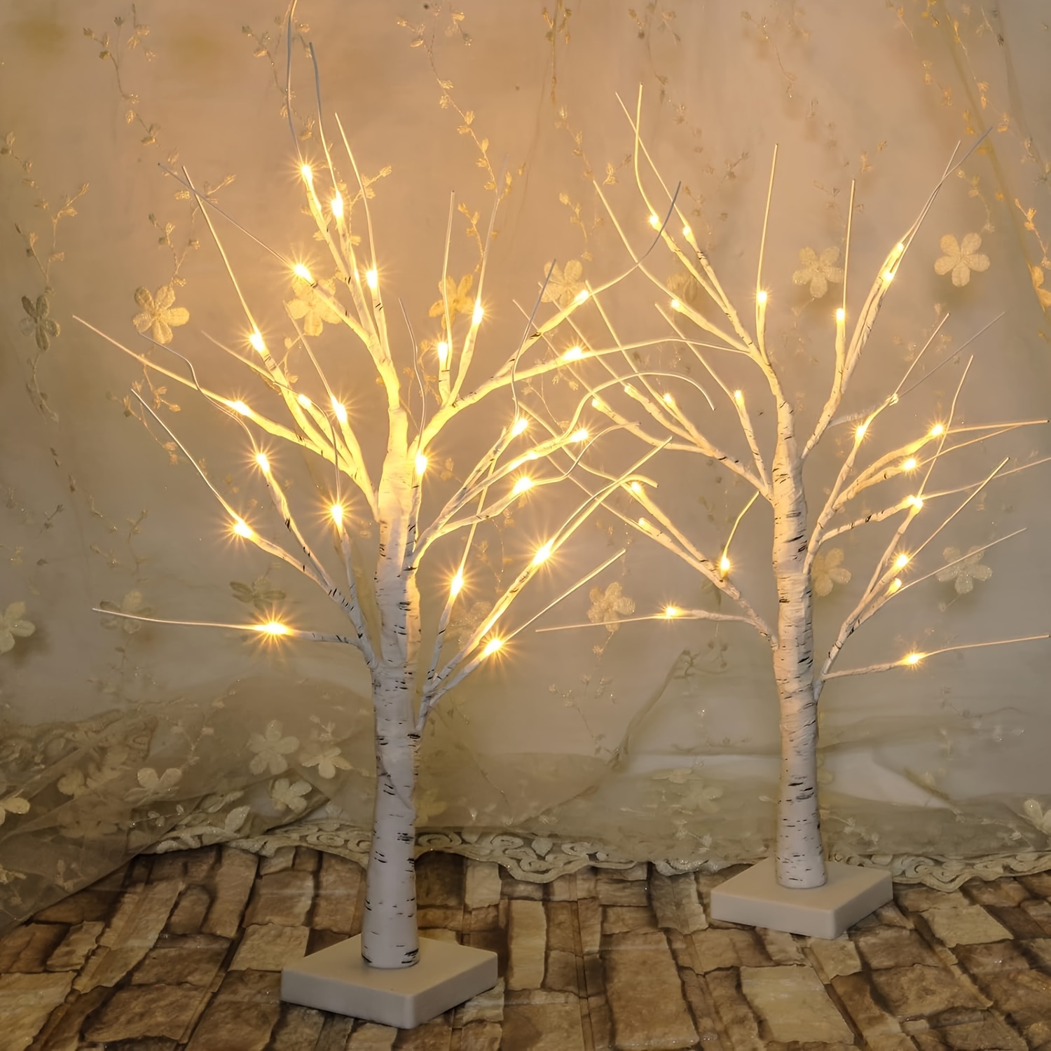 1pc Decorazioni Natalizie Albero Betulla Luci Led Bianco - Temu Italy