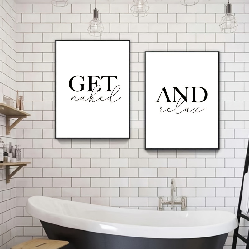 MONOKO®, poster da bagno con immagine di accessori da bagno, elegante, set  da 6 pezzi, senza cornice : : Casa e cucina