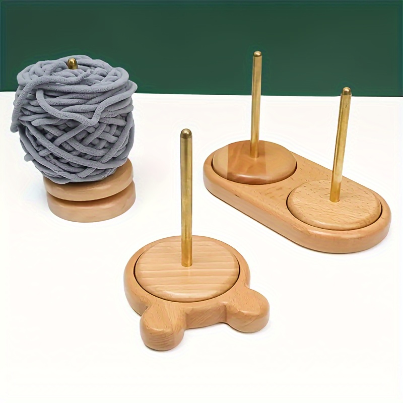 Yarn Ball Holder Double Revolving Yarn Holder with 12 Bamboo Crochet Hook  Wood Yarn Holder Wooden Bamboo Crochet Hooks for Crocheting Knitting DIY  Craft : : Home