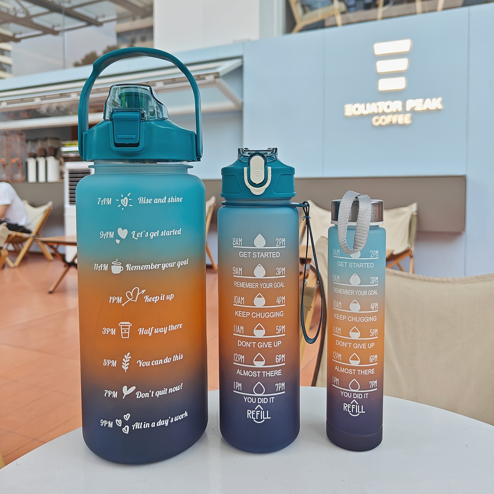 Motivational Water Bottles Set Plastic Water Bottles Sports - Temu