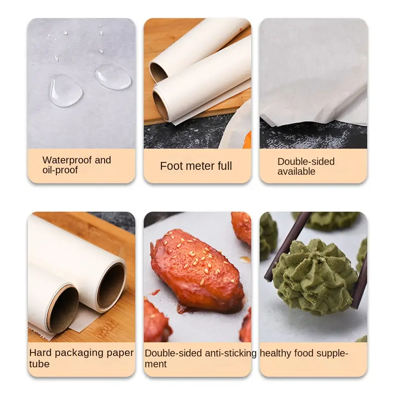 GOURMEO Rollo de papel para hornear resistente al calor, juego de 2 hojas  de teflón reutilizables y antiadherentes, de 15.7 x 90 pulgadas, aptas para