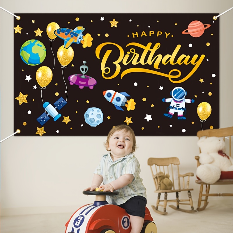 Pancarta de feliz cumpleaños para patio, pancarta de feliz 15 cumpleaños  para niño, 210 x 40