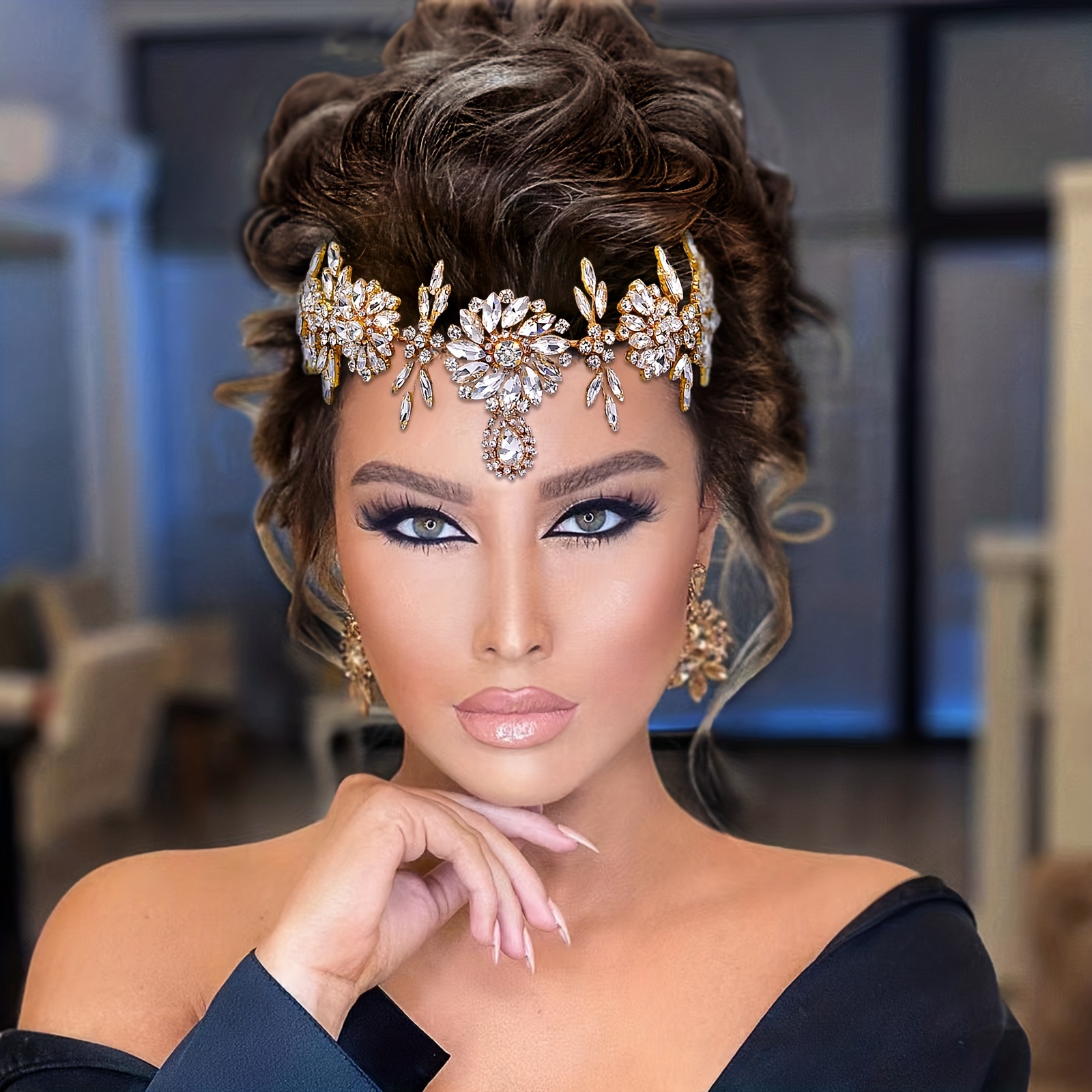 Bridal Rhinestone Hairbands - Intricate Flower Headpieces
