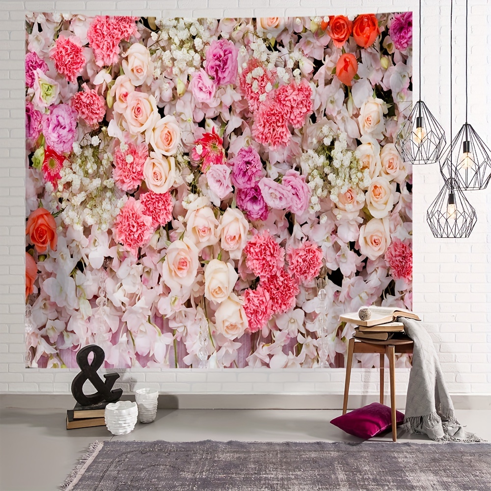 Beautiful Colorful Plants And Flowers Retro Garland Print Tapestry Home  Decoration Background Cloth, With Hooks - Temu