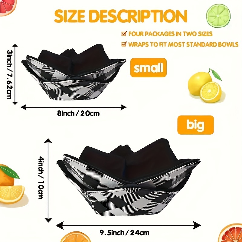 Microwave Bowl Holders Hot Food Plaid Pattern Bowl - Temu