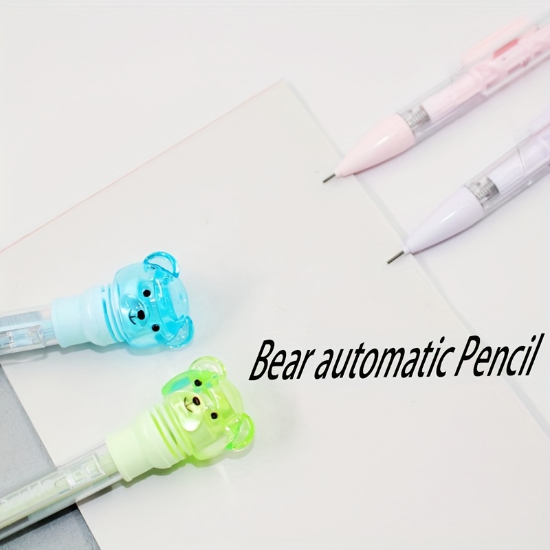 Cute Bear Mechanical Pencil Cartoon Automatic Pencil Kawaii - Temu