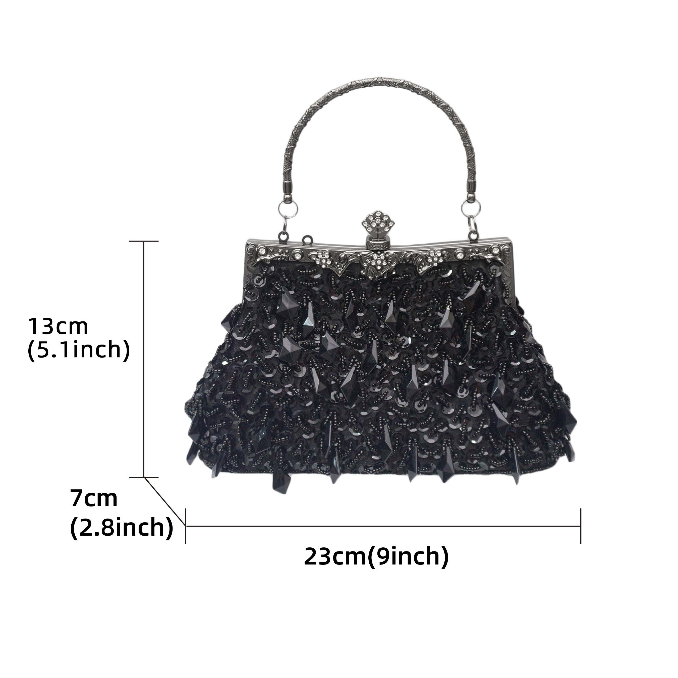 Acrylic Beaded Evening Bag, Elegant Tassel Clutch Purse, Women's