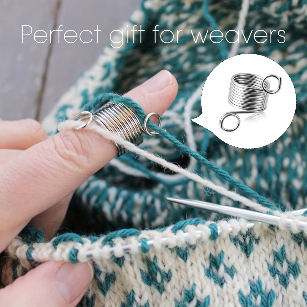 Adjustable Finger Crochet Ring, Personalized Braided Knitting Ring  Adjustable Index Finger Braided Tail Ring for Crocheting Knitting  Accessories