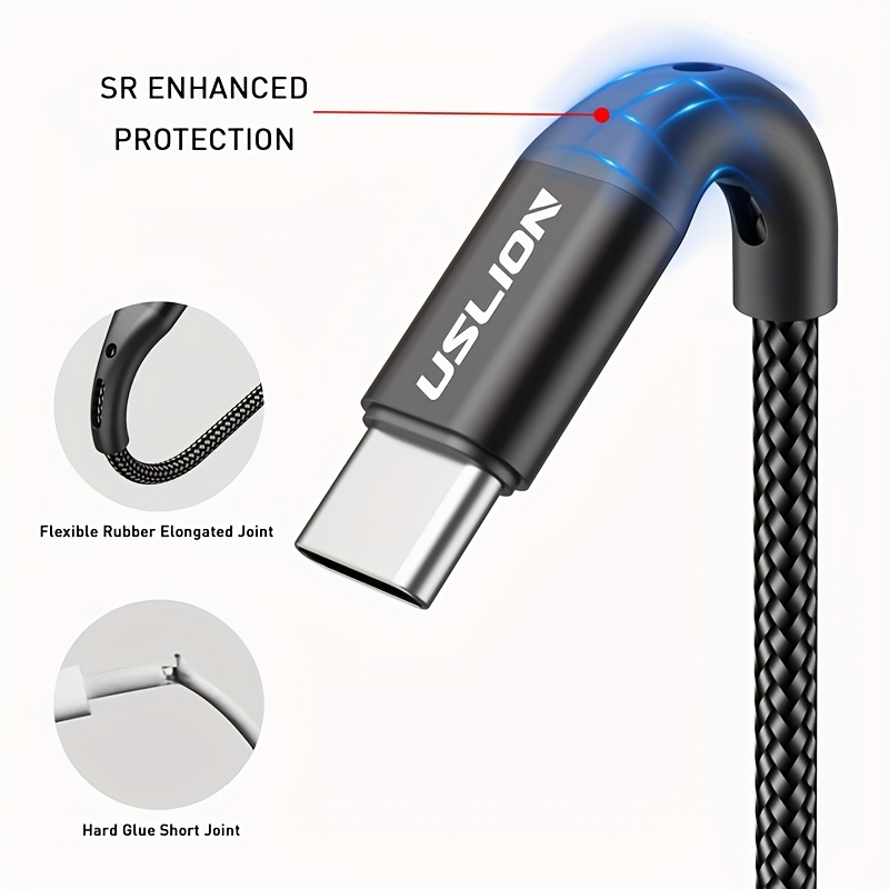 Câble USB Type C 3A Compatible Avec Samsung S10 S20 S23 Qc3,0
