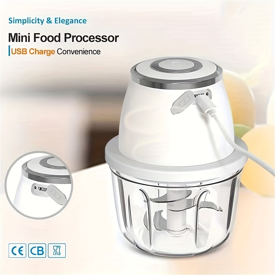 1pc Multifunctional Garlic Chopper & Electric Slicer For Home Use,  Rechargeable Handheld Food Processor