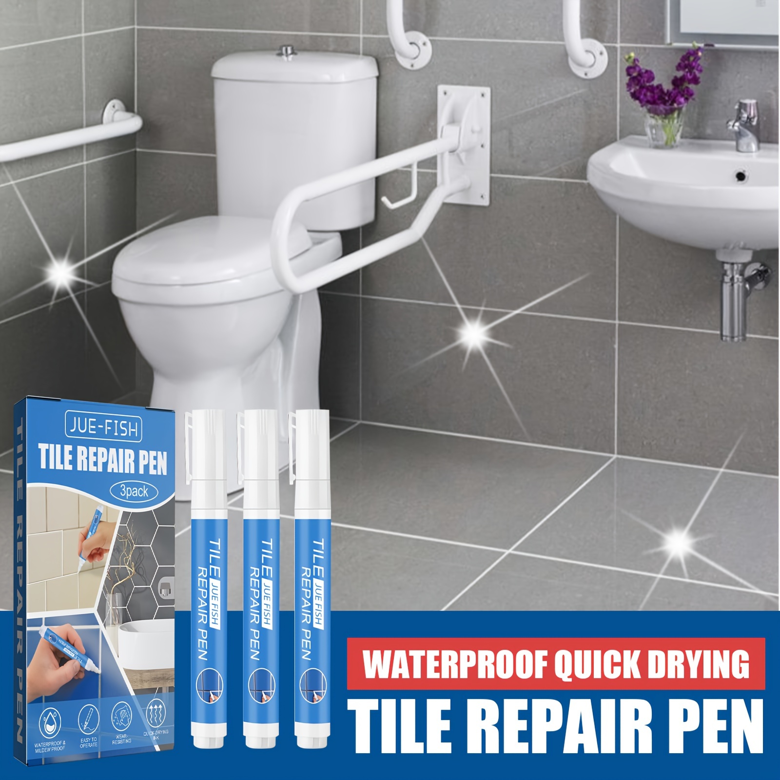 Grout Restoring Marker Repair Tile Floor Wall Pen Safety Home