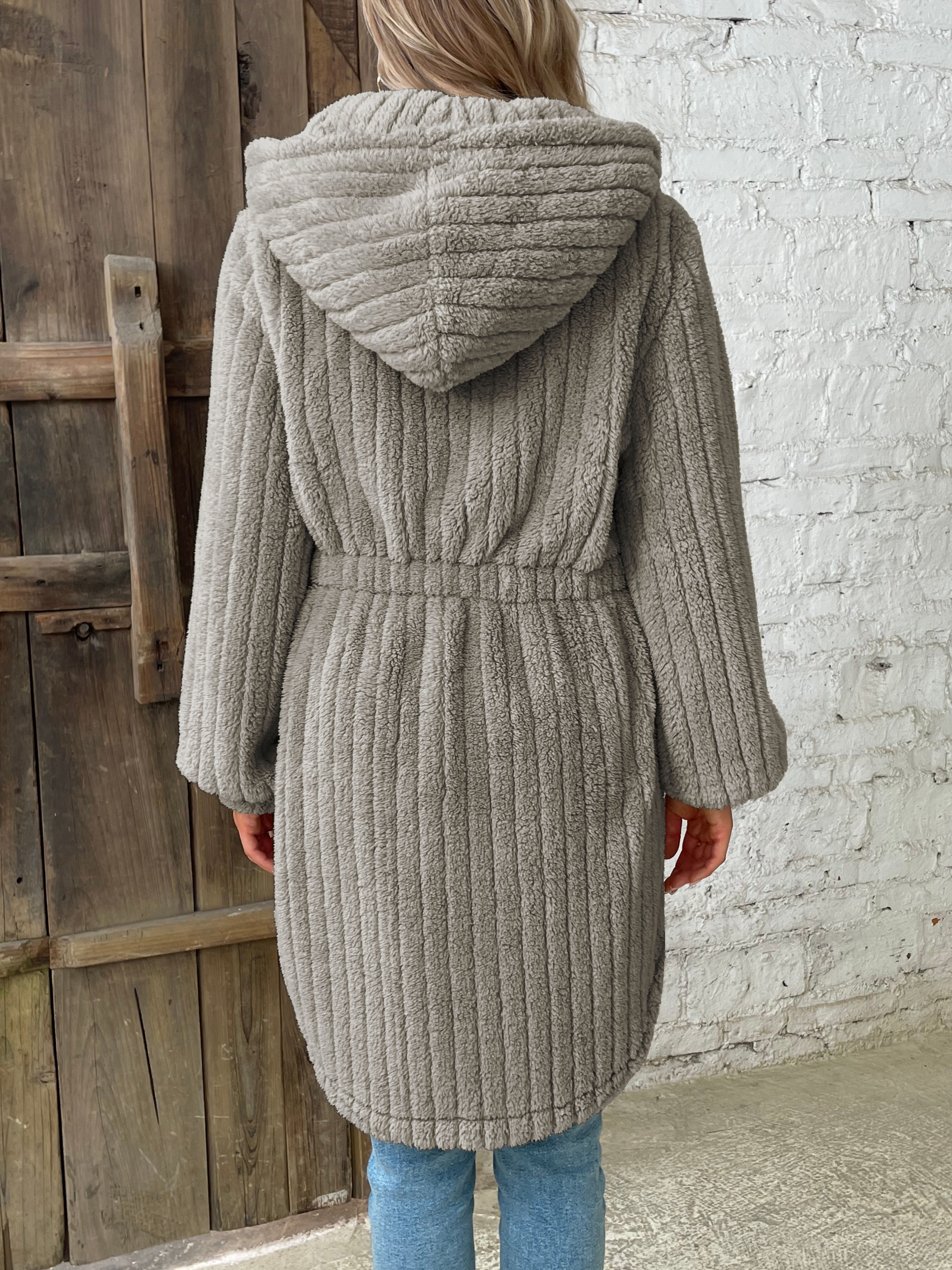 Grey hooded teddy on sale coat