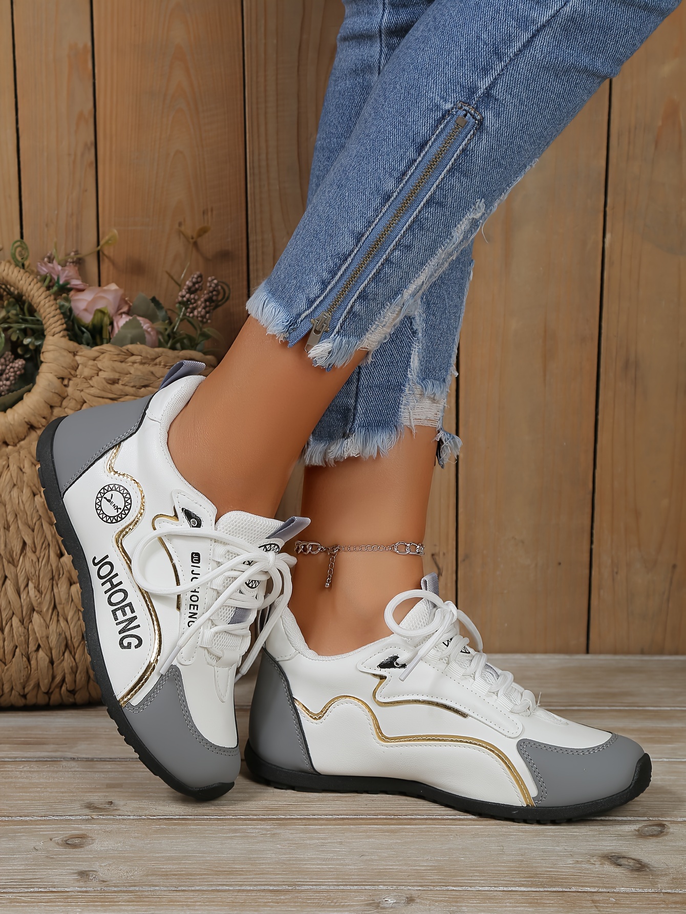 Women s Trendy Flat Sneakers Casual Lace Outdoor Shoes Temu