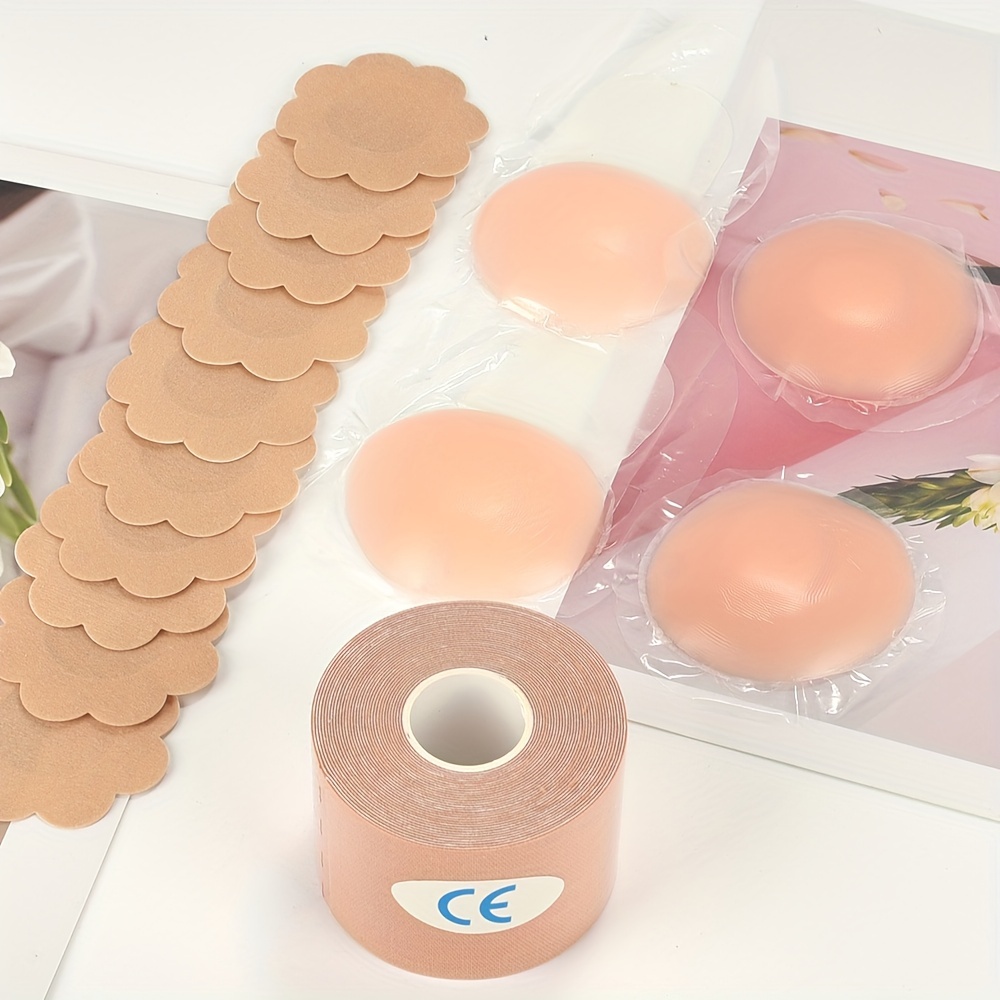 Invisible Lingerie Accessories Set, Lifting Stick-On Nipple Pasties & Breast Support Bodytape, Women's Lingerie & Underwear Accessories