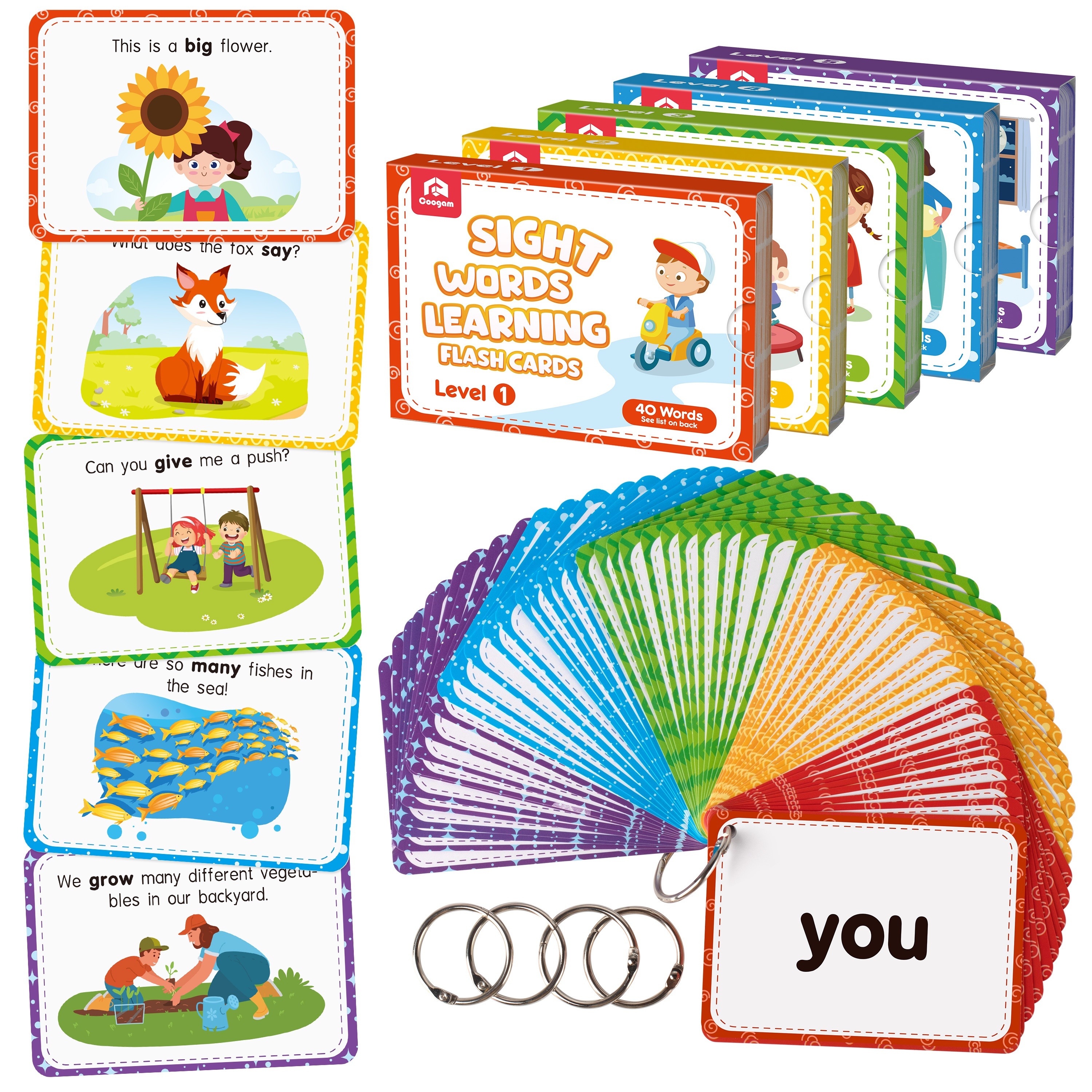 Coogam Sight Words Educational Flashcards 220 Dolch - Temu