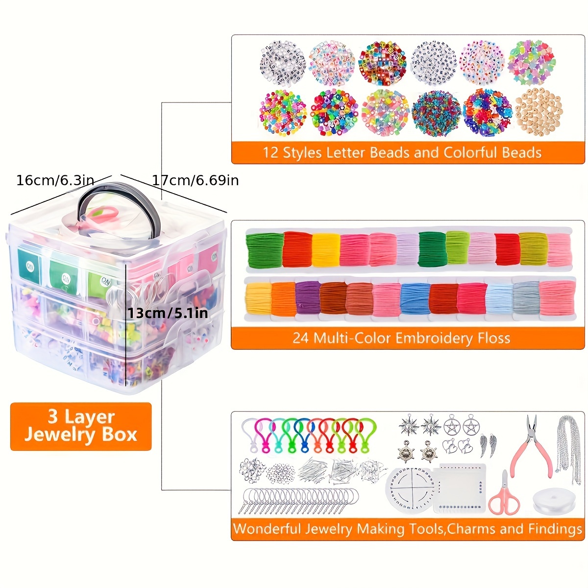 Beads Diy Jewelry Making Kit Gift Box Handmade Diy Material - Temu