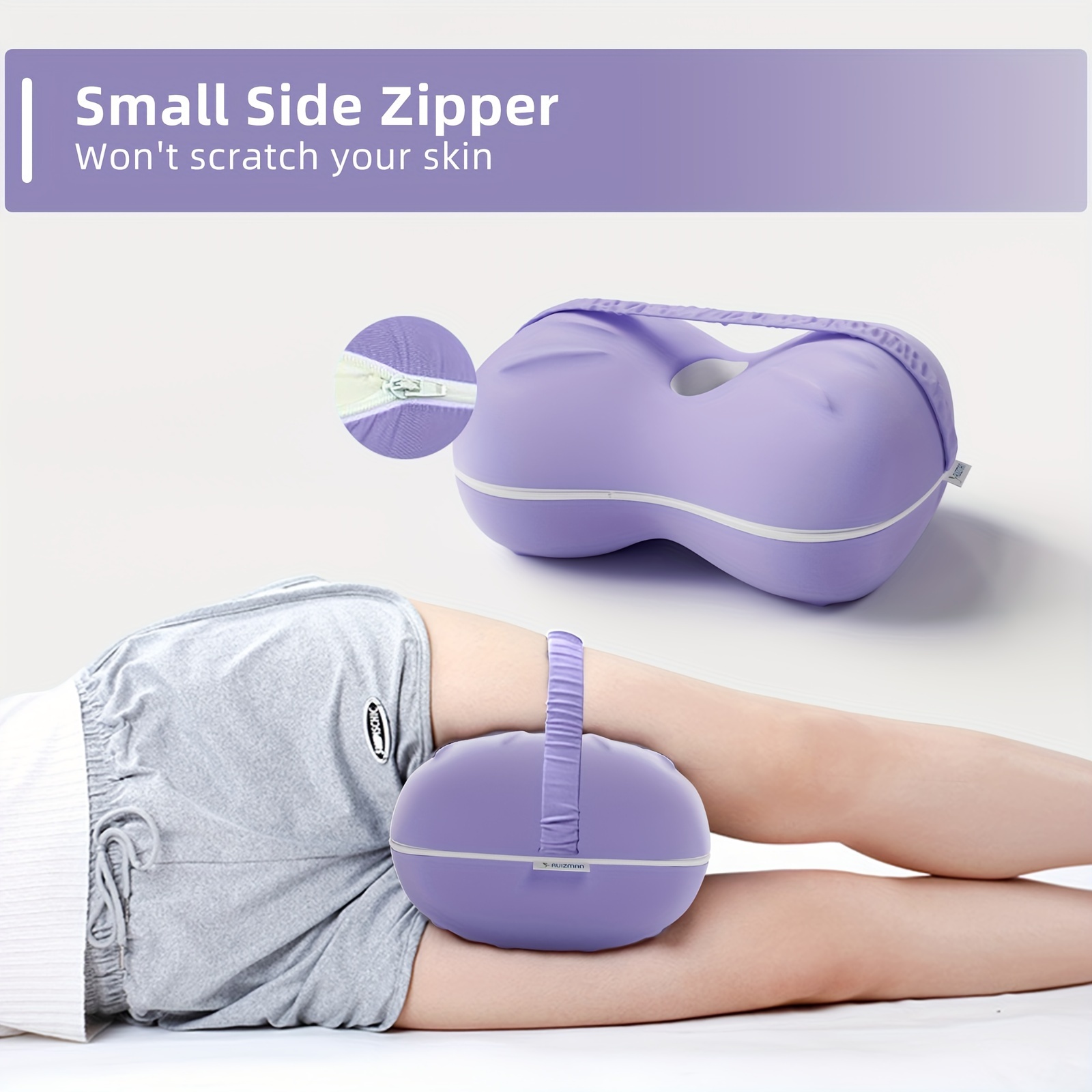 Almohada para rodillas para dormir de lado, espuma viscoelástica con banda  elástica, cojín con forma de mariposa azul para dormir de lado, soporte  para la espalda y la cadera JFHHH pequeña