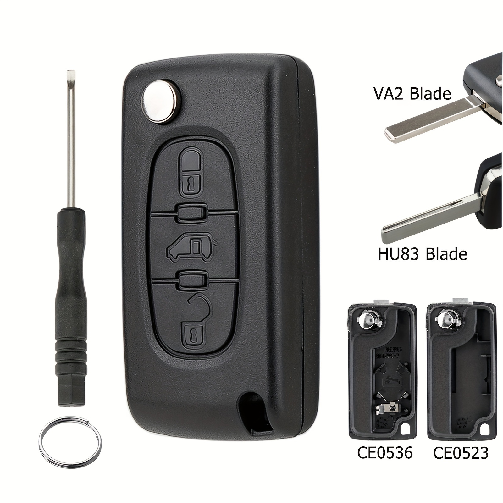 Étui pour clé de voiture à 2 boutons CEO536 VA2 avec Micro -interrupteurs  pour clé