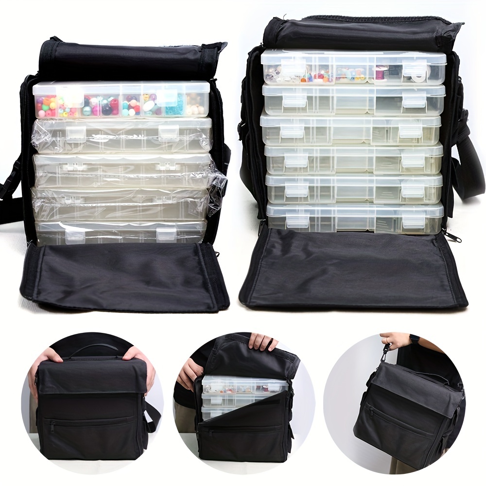 Portable Tote With Bead Organizers And Storage Box - Temu