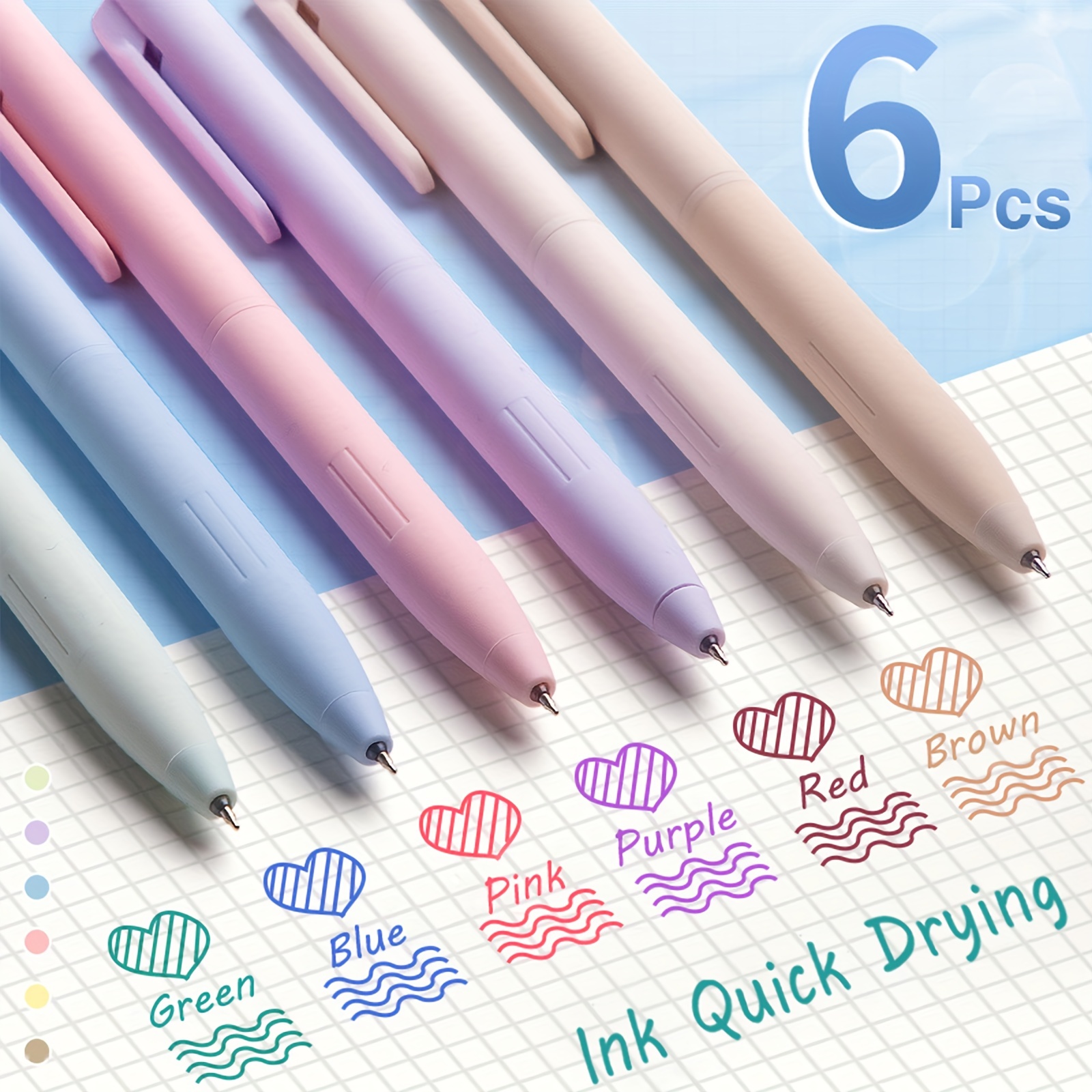 5Pcs/box Retro Dark Colored Gel Pens Retractable 0.5mm Fine Point Morandi  Macaron Color Pens