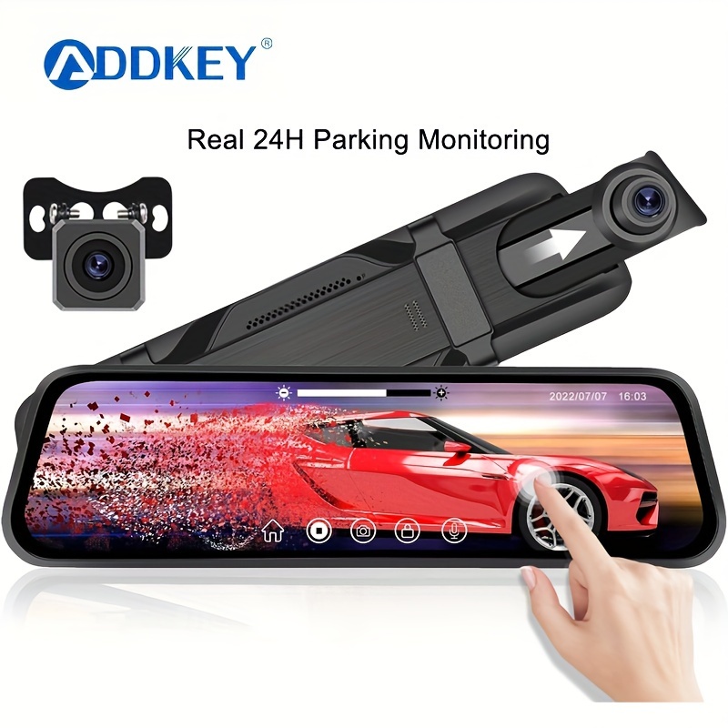  12 Mirror Dash Cam Wireless CarPlay Wireless Android Auto, Dash  Cam Front and Rear Backup Camera Rear View Mirror Smart Screen for Cars &  Trucks Night Vision, Parking Assistance Dual Cameras+64G