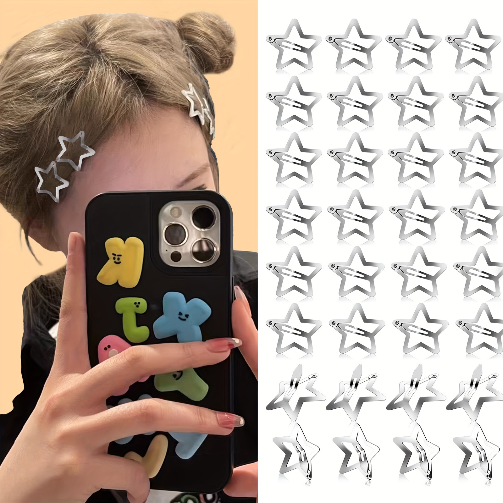 Cute Star Hair Clips snap Non slip Hair Clips Hair - Temu