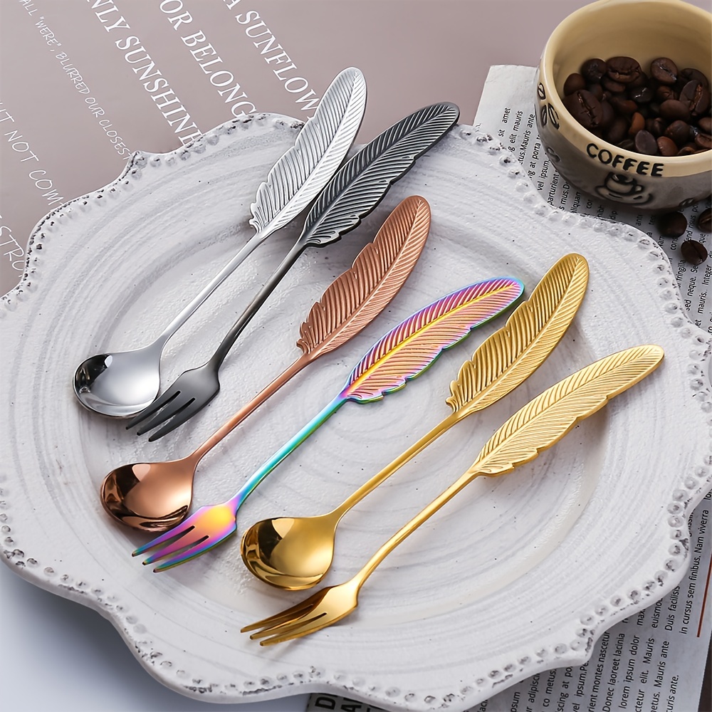 304 Stainless Steel Butterfly Spoon Fork Coffee Mixing Spoon - Temu